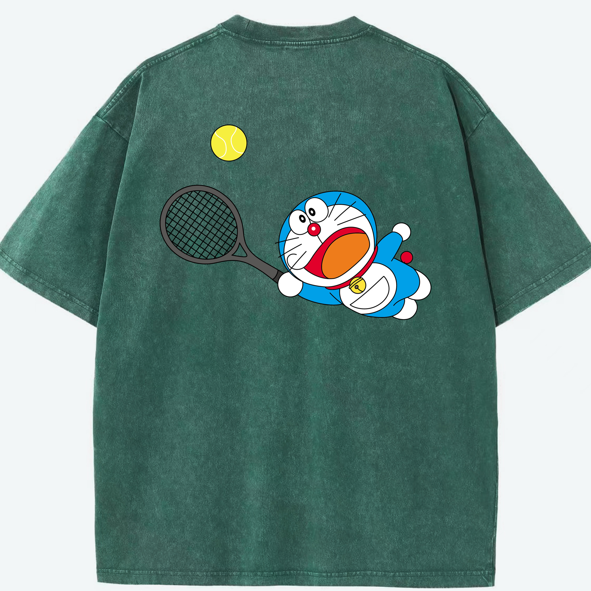 （画像用） ドラえもん Doraemon 綿100% ヴィンテージ風 半袖Tシャツ（背面プリント）